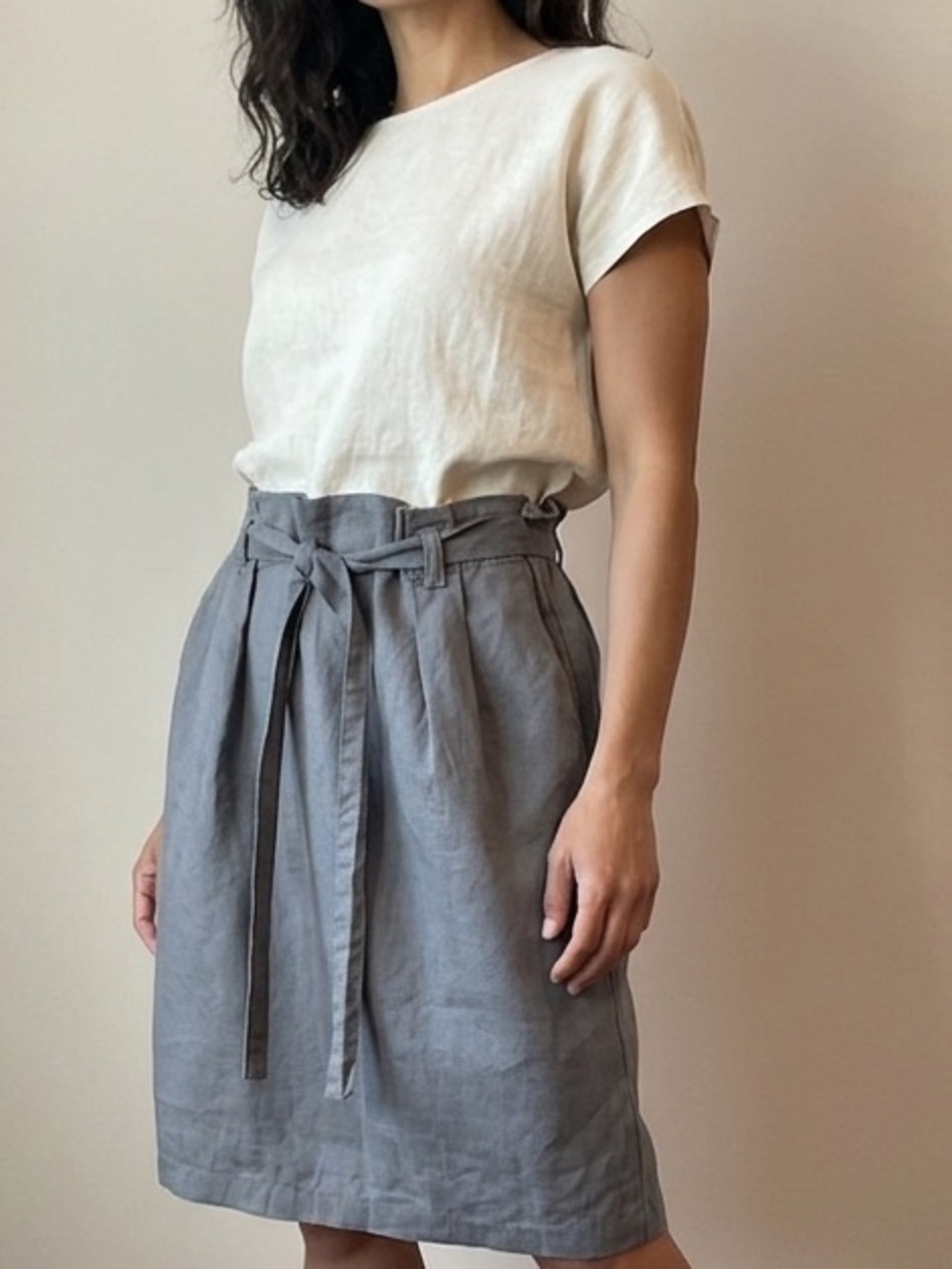 Paperbag Linen Skirt